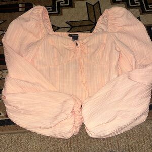 Forever 21 Light Pink Tie-Front Top